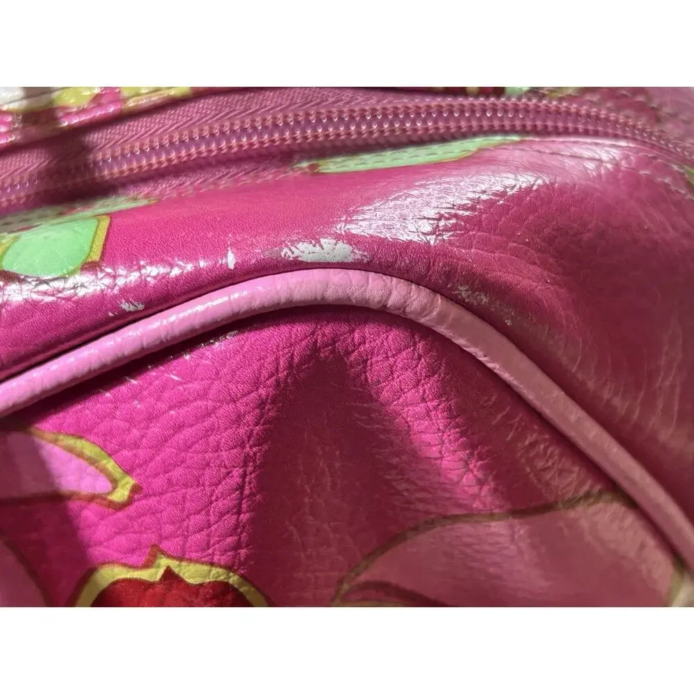 Vintage Y2K Roxy Rolling Duffle Bag And Overnight Bag Pink Floral Pattern